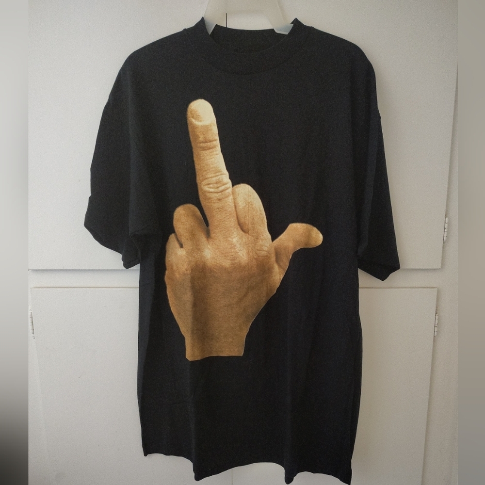 Vintage 1990's Spencer's F@#k You Flipping The Bird T-Shirt Size XL- NWT